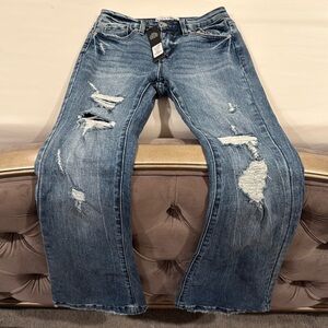 Fashion Nova flare ripped denim